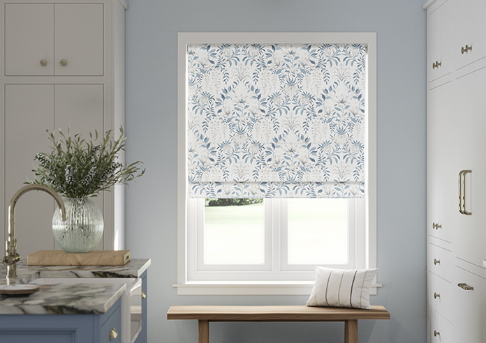 Laura Ashley Parterre, Off White/Seaspray - Twist&Fit Roman Blind - Image 3